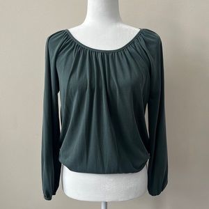 Green Envelope Boho Long Sleeve Blouse Sage Green Size XS Loose Fit